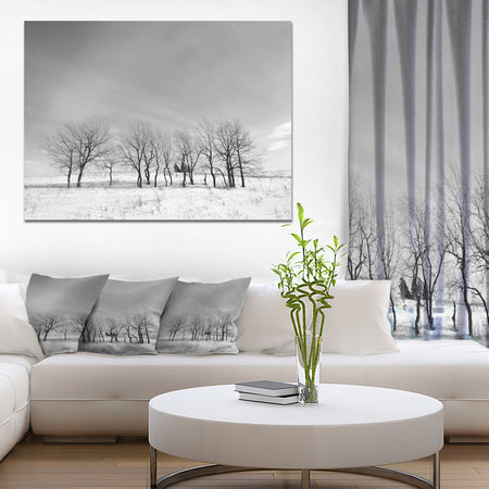Design Canvas Art Print 'Black and White Trees in Winter - Extra Large Landscape Canvas Art Print