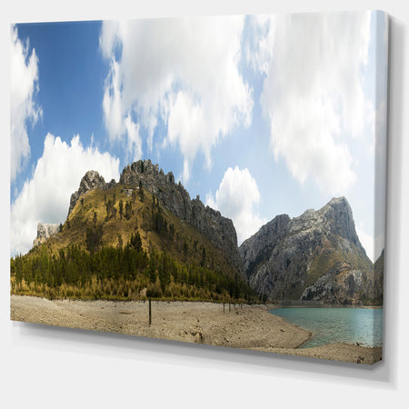 Design Canvas Art Print 'Lake and Clouds Panorama - Extra Large Landscape Canvas Art Print