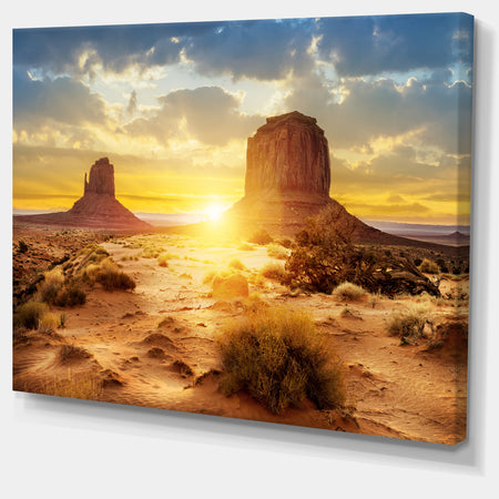 Monument Valley at Sunset Landscape Canvas Art Print