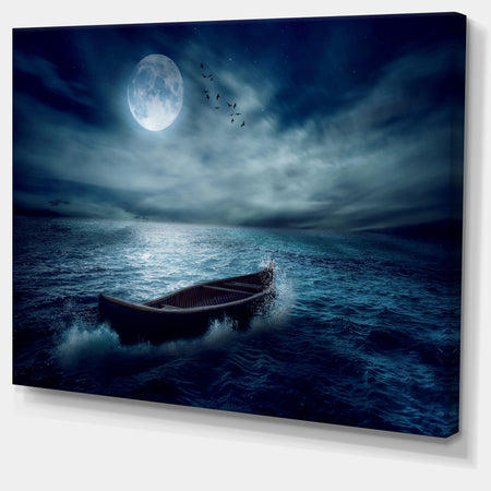 Boat Driftinga Away from the Past - Extra Large Landscape Canvas Art Print
