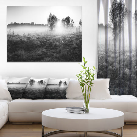 Rural Meadow in Mist - Extra Large Landscape Canvas Art Print