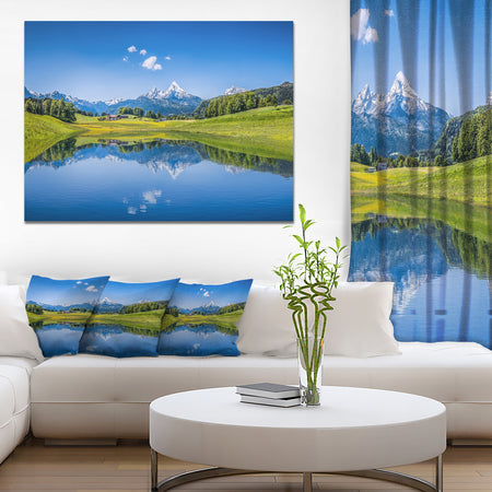 Summer with Clear Mountain Lake - Extra Large Landscape Canvas Art Print