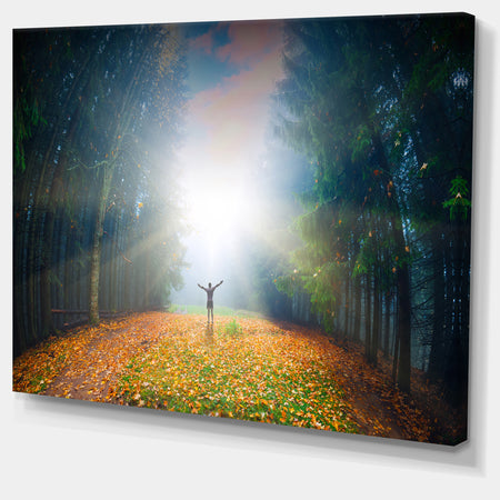 Men and Bright Sunlight Panorama - Extra Large Landscape Canvas Art Print