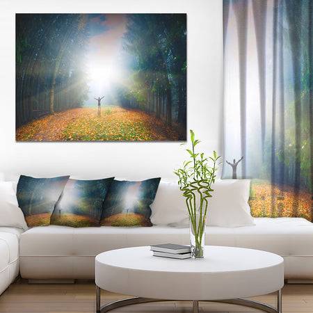 Men and Bright Sunlight Panorama - Extra Large Landscape Canvas Art Print