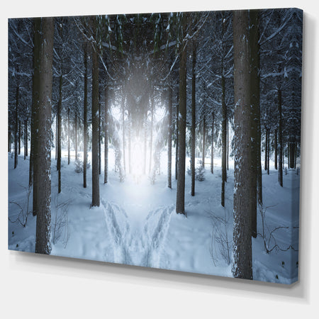 Winter Forest with Dark Woods - Extra Large Landscape Canvas Art Print