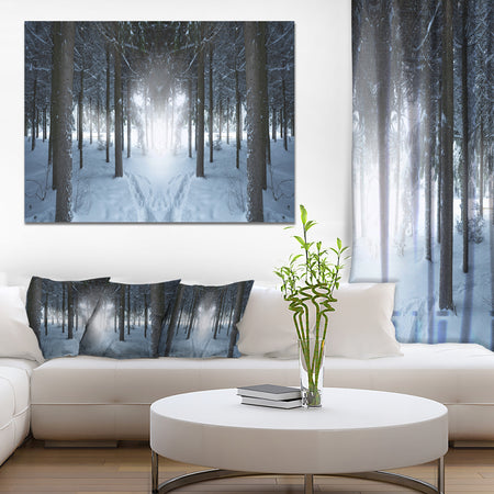 Winter Forest with Dark Woods - Extra Large Landscape Canvas Art Print