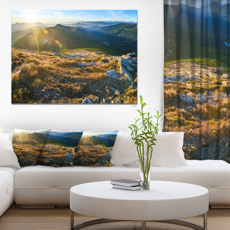 Mountains Glowing in Sunlight - Extra Large Landscape Canvas Art Print