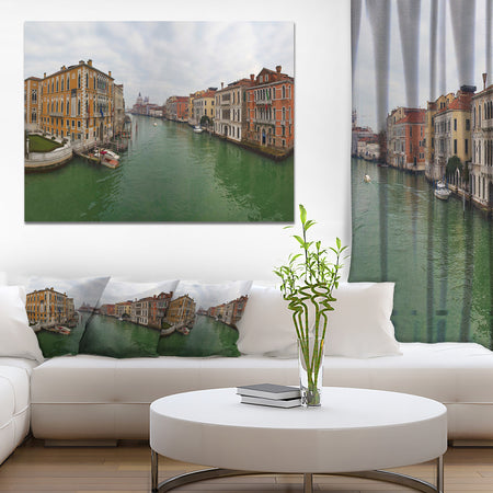 Green Waters in Venice Grand Canal - Extra Large Landscape Canvas Art Print