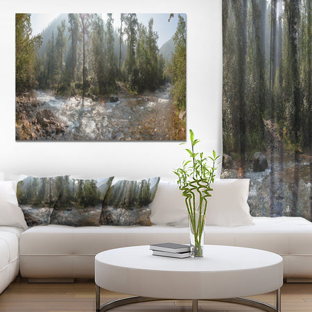 Mountain River Panorama - Extra Large Landscape Canvas Art Print