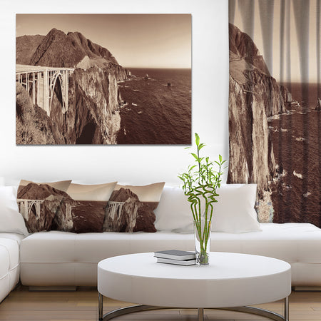 Bixby Bridge View Panorama - Extra Large Landscape Canvas Art Print