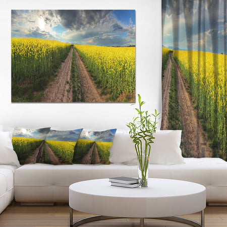 Sunset over Canola Panorama - Landscape Large Canvas Art Print
