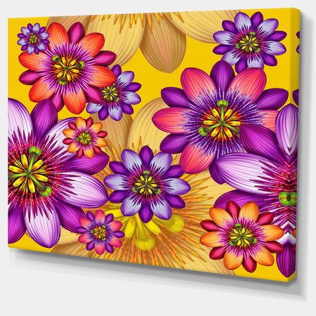 Passion Flowers Pattern - Modern Floral Large Canvas Art
