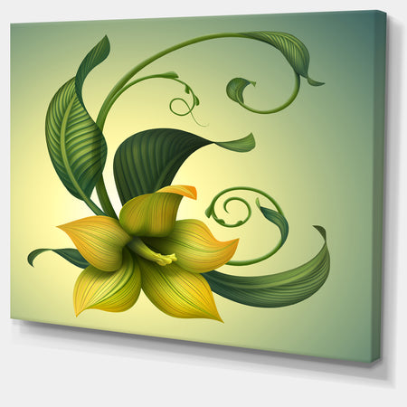 Yellow Fantasy Flower - Modern Floral Large Canvas Art