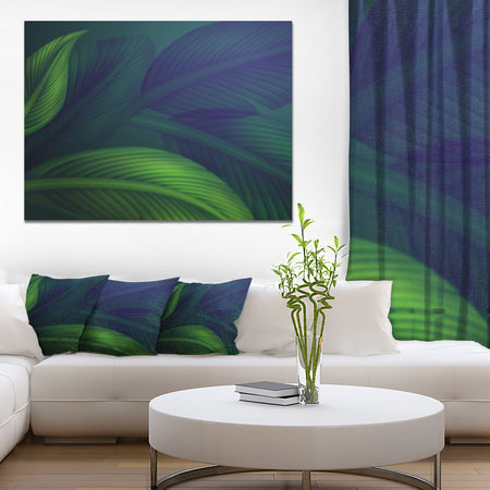Tropic Jungle Leaves Background - Modern Floral Large Canvas Art