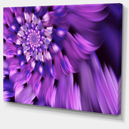 Blue Flower Shaped Fractal Art - Floral Canvas Wall Art