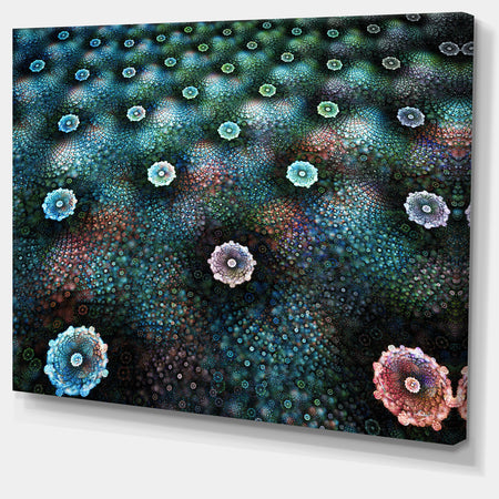 Blue Flowers on Alien Planet - Floral Canvas Wall Art