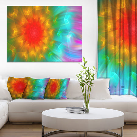 Large Red Alien Fractal Flower - Floral Canvas Wall Art