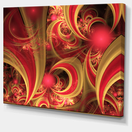 Pink Symmetrical Fractal Pattern - Floral Canvas Wall Art