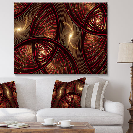 Brown Symmetrical Fractal Pattern - Floral Canvas Wall Art