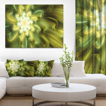 Dance of Yellow Fractal Petals - Extra Large Floral Wall Art on Canvas