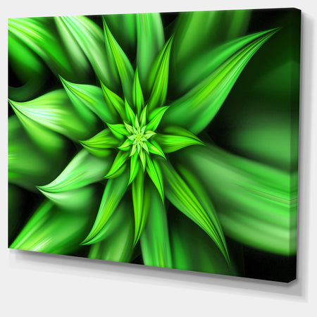 Exotic Green Flower Petals - Extra Large Floral Wall Art on Canvas