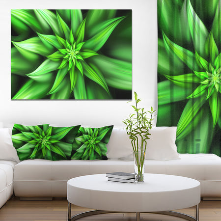 Exotic Green Flower Petals - Extra Large Floral Wall Art on Canvas