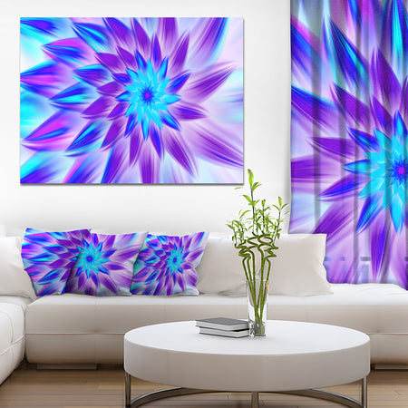 Exotic Blue Flower Petals - Extra Large Floral Wall Art on Canvas