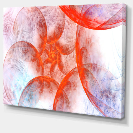 Large Red Fractal Circles - Extra Large Floral Wall Art on Canvas