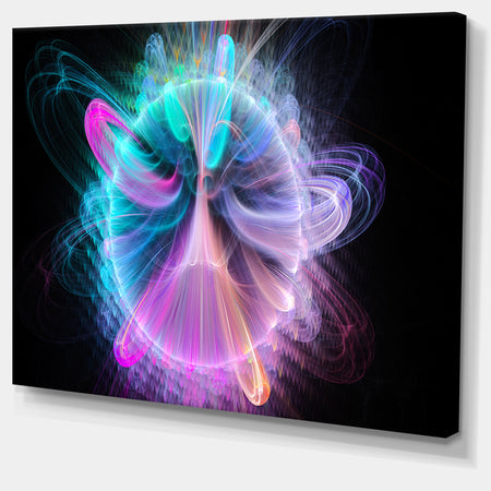 Blue Fractal Vortices of Energy - Extra Large Floral Wall Art on Canvas