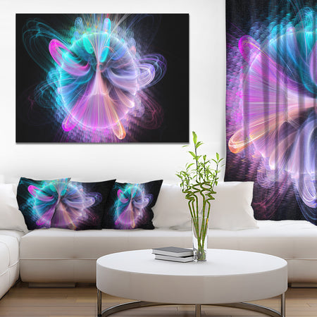 Blue Fractal Vortices of Energy - Extra Large Floral Wall Art on Canvas