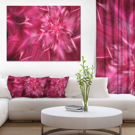 Rotating Fractal Pink Fireworks - Extra Large Floral Wall Art on Canvas