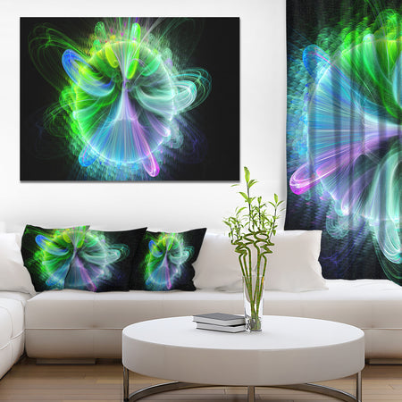 Bright Blue Fractal Vortices of Energy - Modern Floral Art