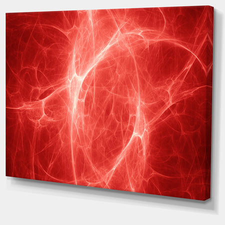 Bright Lightning on Red Sky - Modern Floral Art