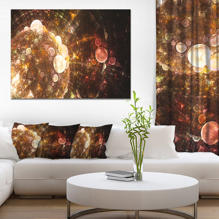 Brown World Bubbles Water Drops - Extra Large Floral Canvas Art Print