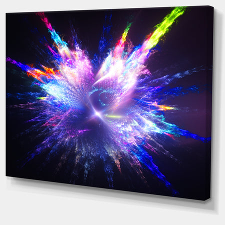 Blue Explosion of Paint Drops - Extra Large Floral Canvas Art Print