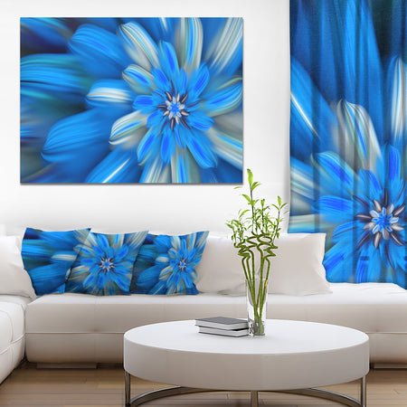 Exotic Dance of Blue Flower Petals - Extra Large Floral Canvas Art Print