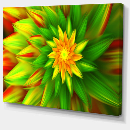 Amazing Dance of Green Petals - Extra Large Floral Canvas Art Print