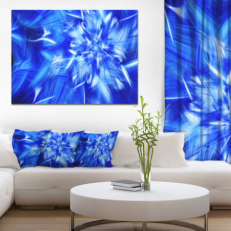 Rotating Bright Blue Fireworks - Extra Large Floral Canvas Art Print