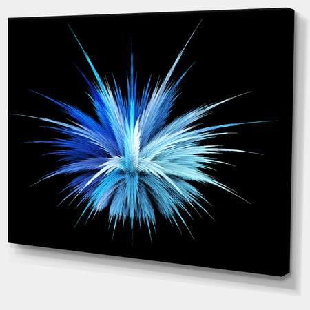 Colorful Blue Fountain of Crystals - Extra Large Floral Canvas Art Print
