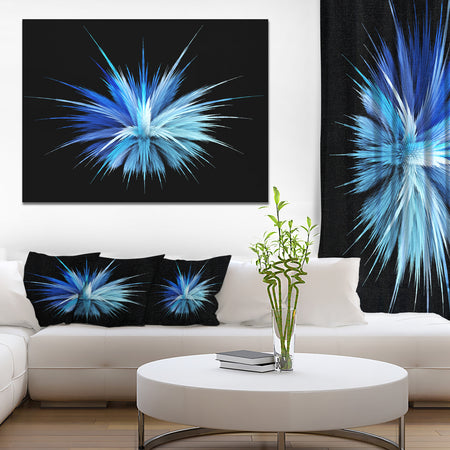 Colorful Blue Fountain of Crystals - Extra Large Floral Canvas Art Print