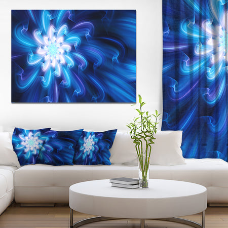 Exotic Blue Flower Dance of Petals - Extra Large Floral Canvas Art Print