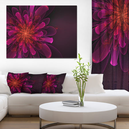 Large Pink Alien Fractal Flower - Extra Large Floral Canvas Art Print