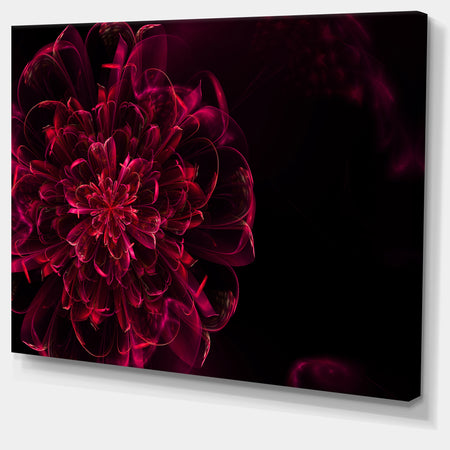 Large Red Alien Fractal Flower - Extra Large Floral Canvas Art Print