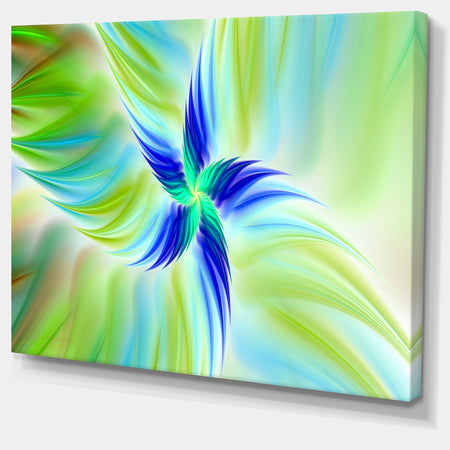 Huge Rotating Green Flower - Extra Large Floral Canvas Art Print