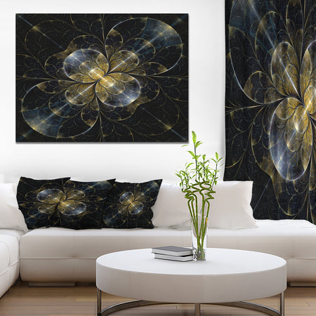 Symmetrical Golden Fractal Flower - Extra Large Floral Canvas Art Print