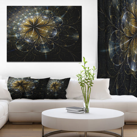 Large Mystic Golden Fractal Flower - Extra Large Floral Canvas Art Print