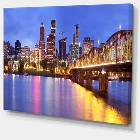 Skyline across the Willamette River - Extra Large Cityscape Wall Art