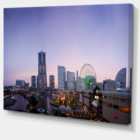 Minato Mirai Yokohama at Twilight - Modern Cityscape Wall Art