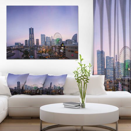 Minato Mirai Yokohama at Twilight - Modern Cityscape Wall Art
