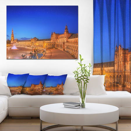 View of Spain Square at Sunset - Modern Cityscape Wall Art
